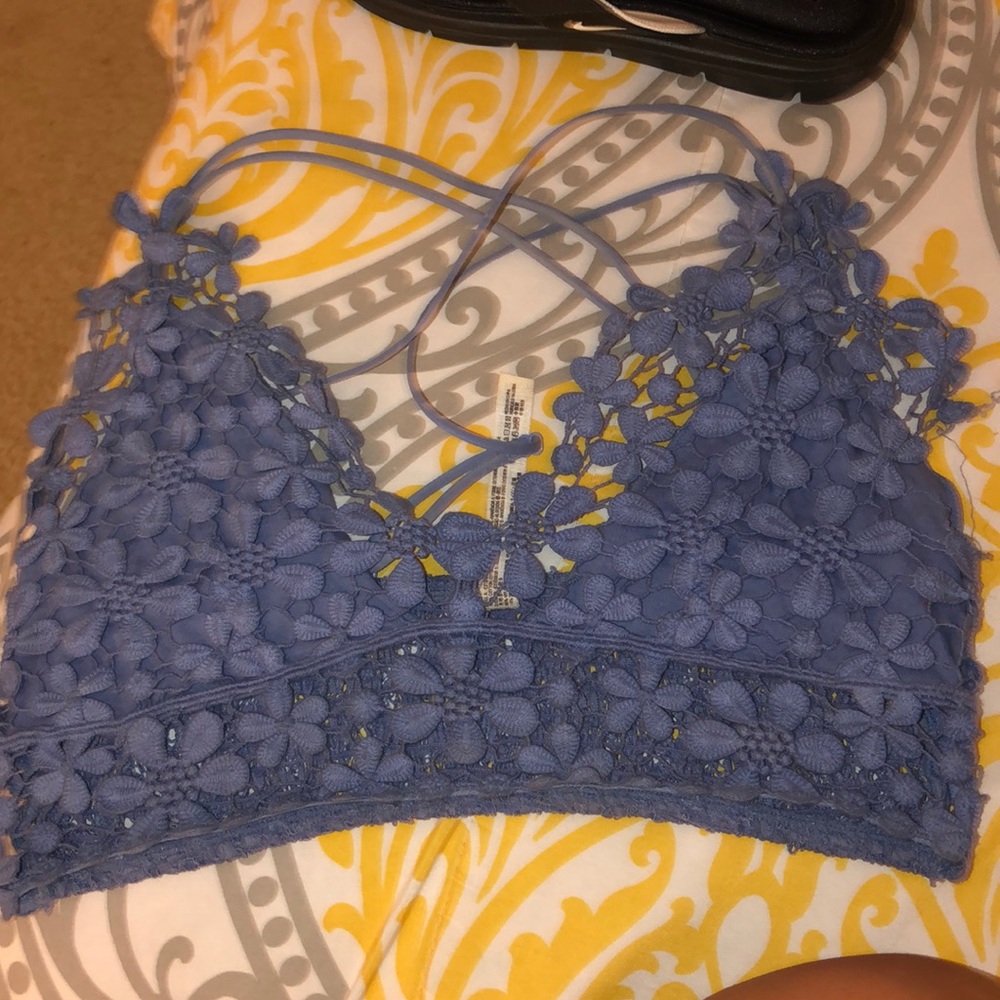 Blue freepeople flower bra top